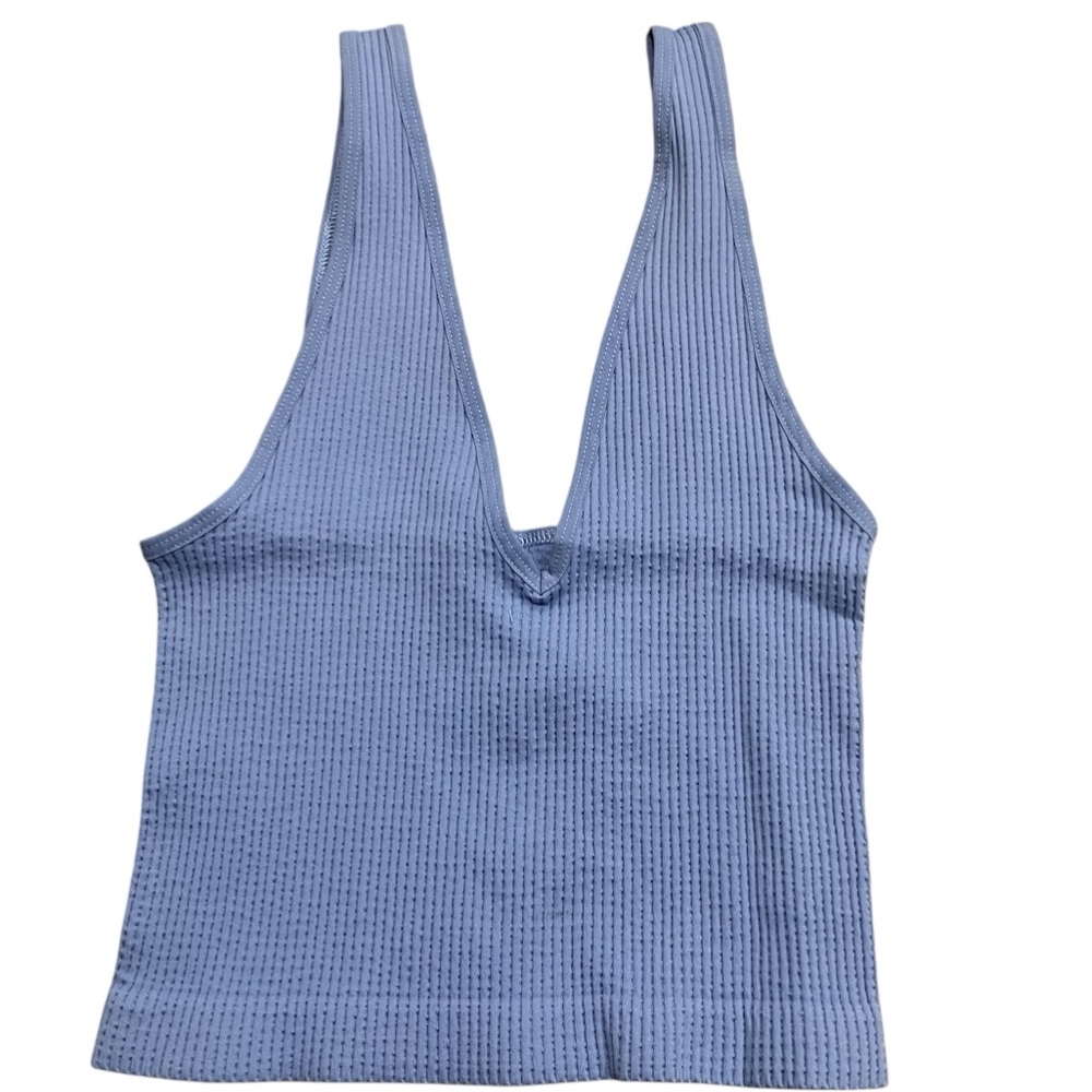 Urban Outfitters Out From Under NWT Blue Ribbed Knit Cropped Cami Tank Top XS